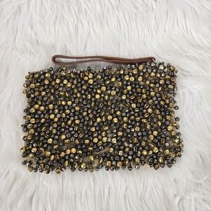Jasper And Jeera Elegant Beaded Clutch with Gold and Silver Accents